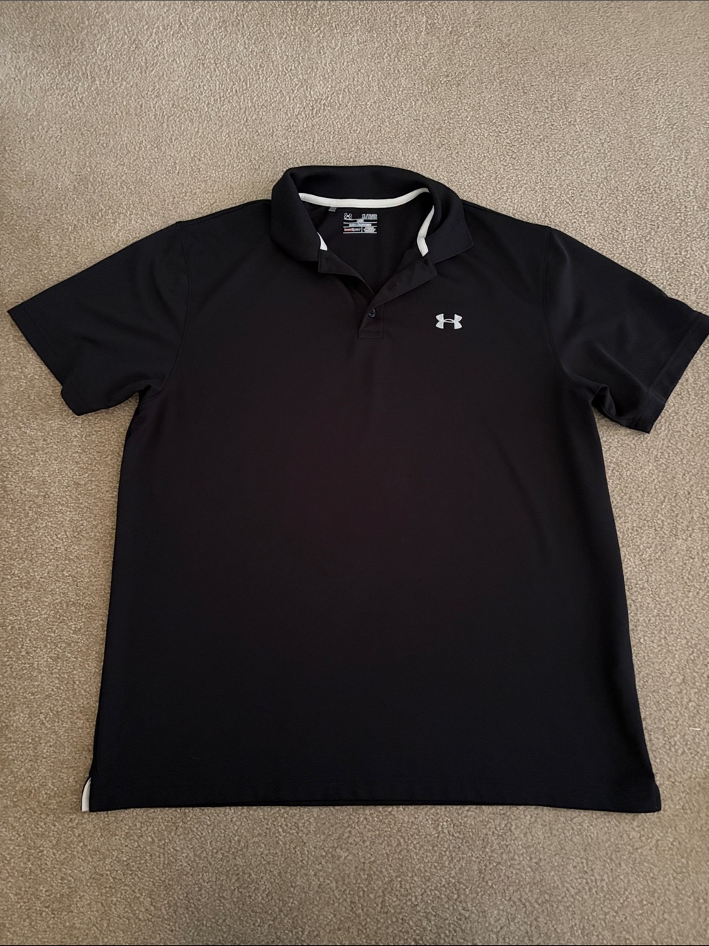 2 Shirts -Under Armour Black Polo & Long Sleeve Performance Tee
